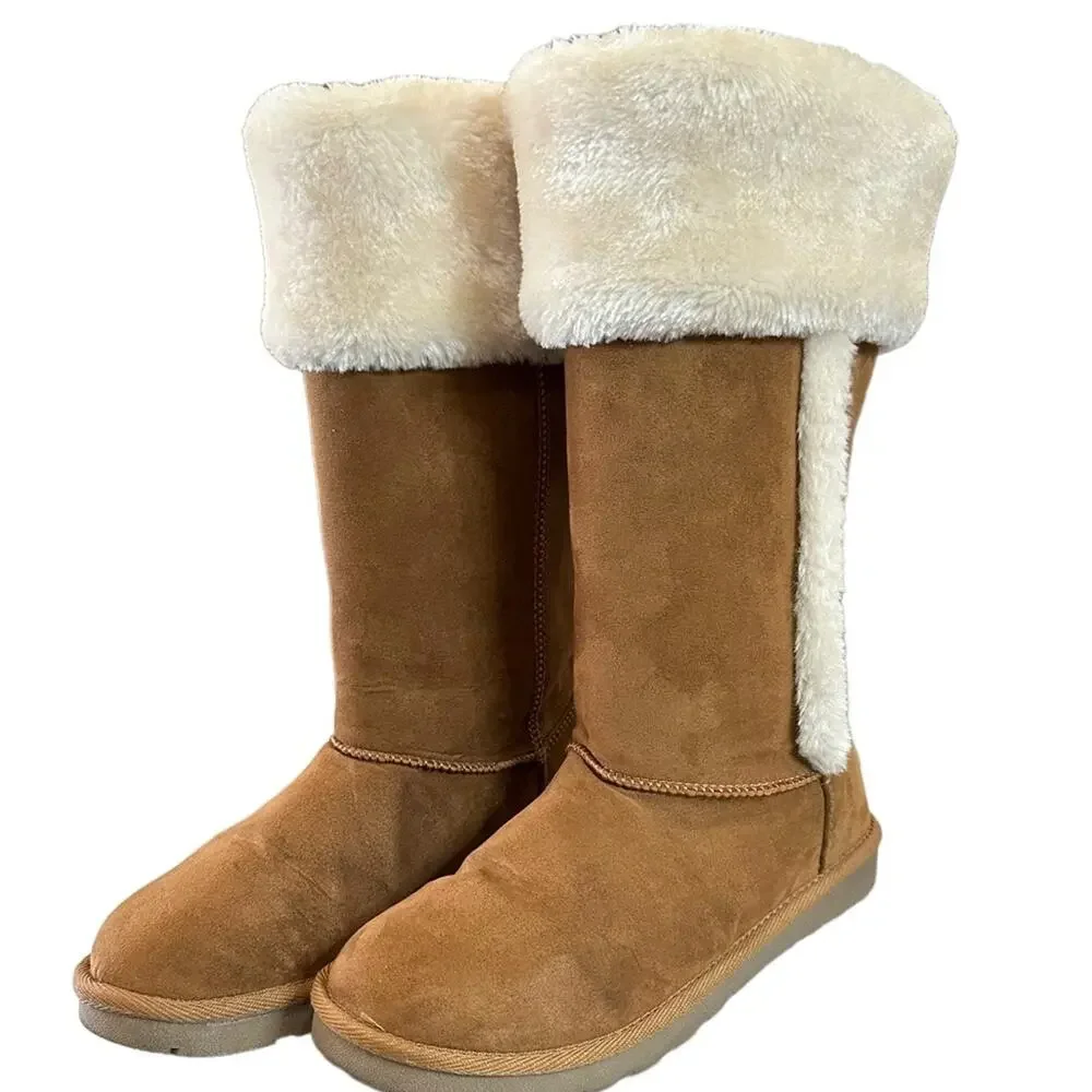 ARIZONA Jean company Syrus Brown faux suede faux fur Lined boots size 7 - Picture 1 of 10